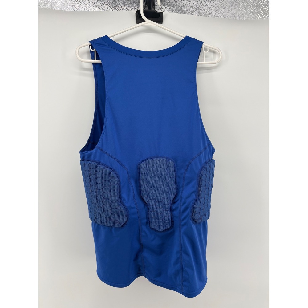 Nike Padded Tank Mens XL Blue Pro Combat Hyperstrong Compression‎ Rib Protection - Picture 3 of 8